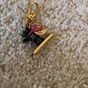 Dog on snowboard charm